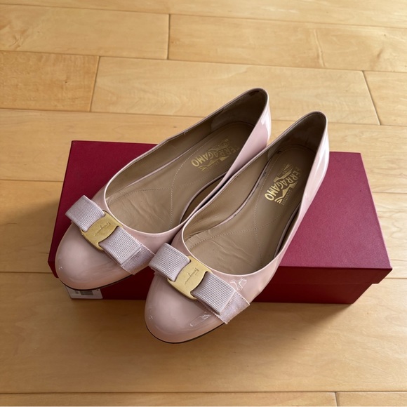 Salvatore Ferragamo Varina Patent Leather Ballet Flats - Pale Pink - Picture 4 of 12